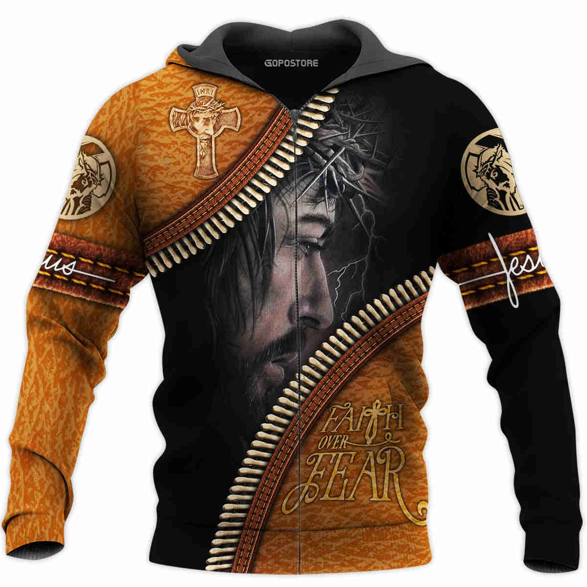 3D All Over Printed Jesus T Shirt - Faith Over Fear Sublimation Design