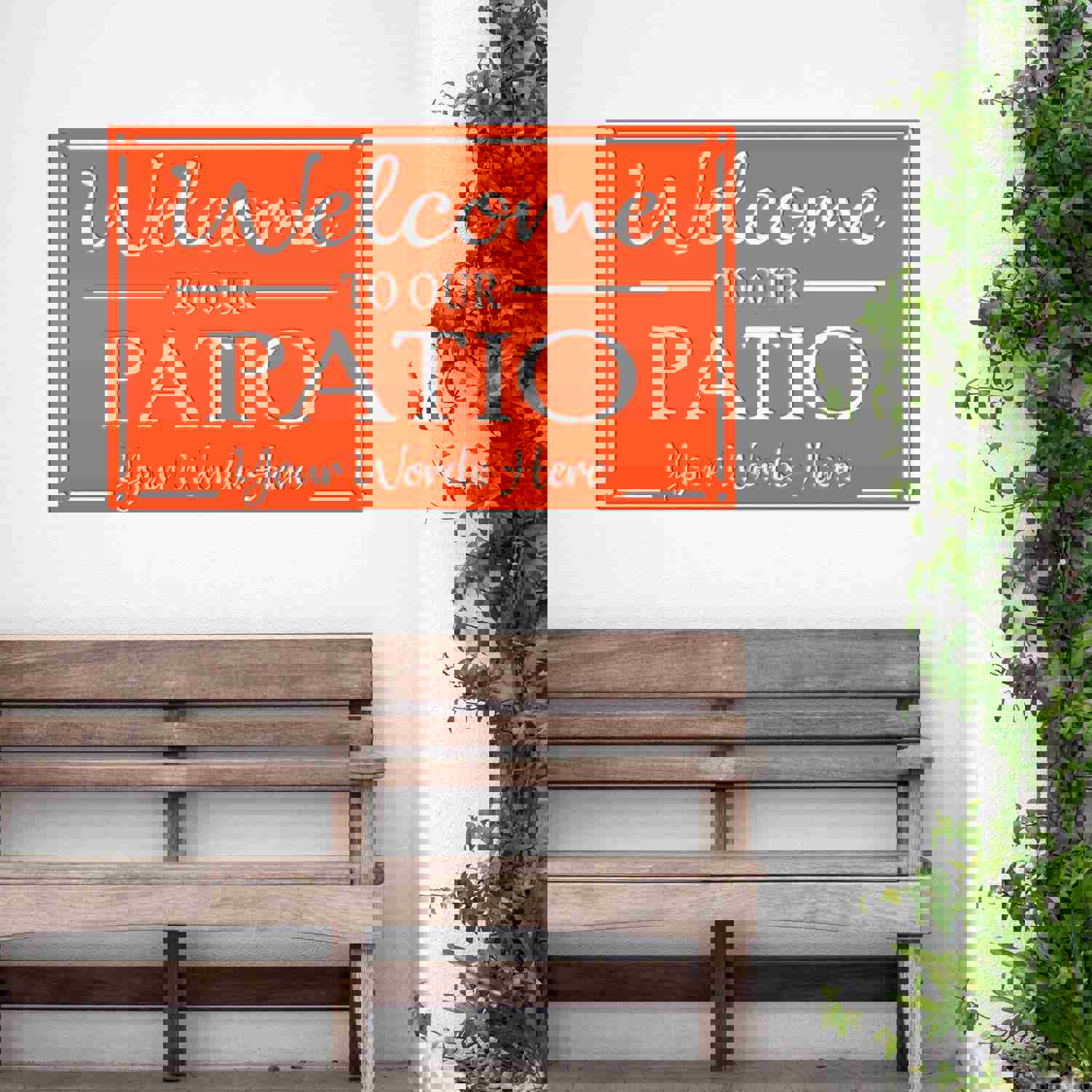 Personalized Metal Patio Welcome Sign - Custom Outdoor Decor for Porch, Deck, or Wedding Gift