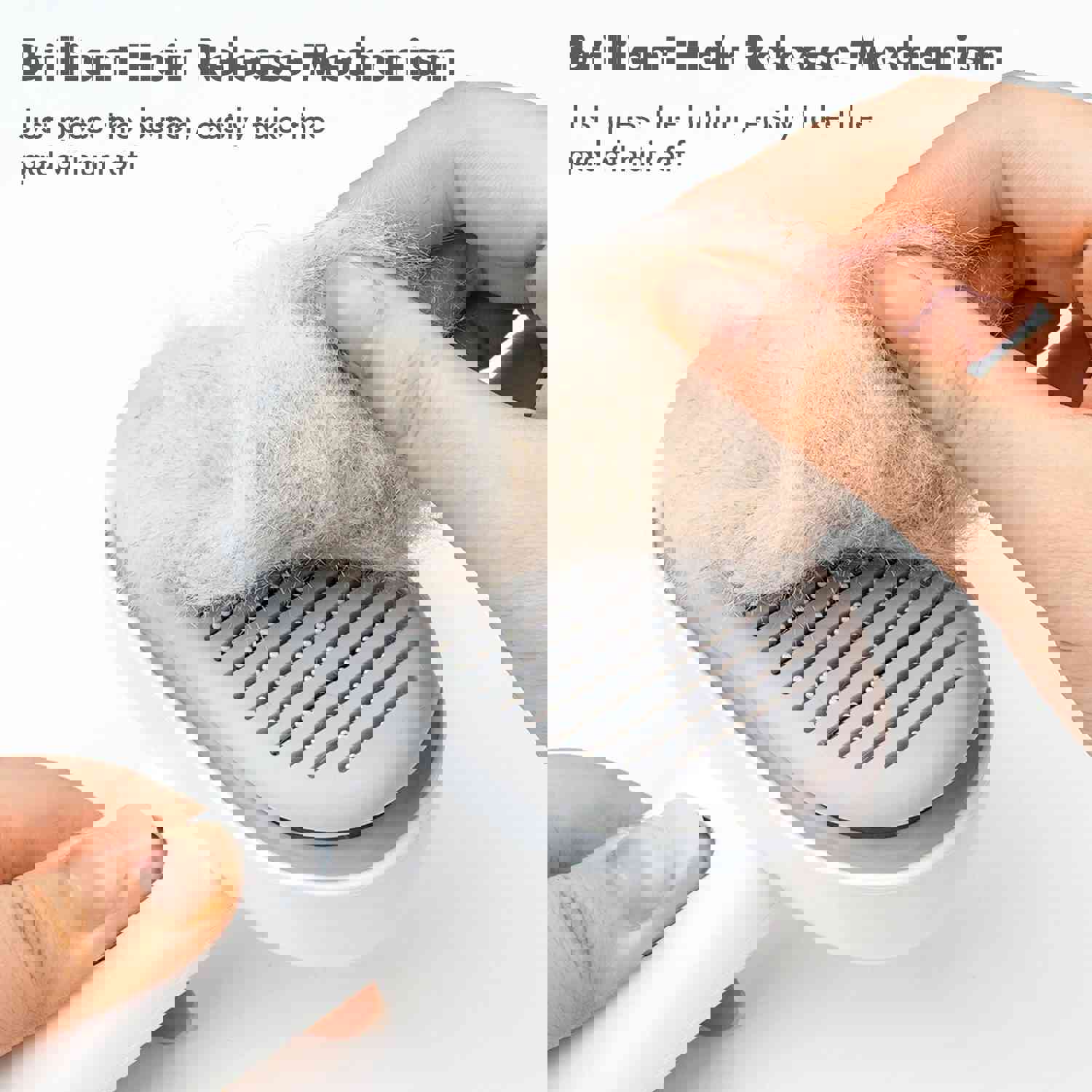 Aumuca Self Cleaning Slicker Brush for Cats and Dogs - Pet Grooming Tool with Stainless Steel Needles