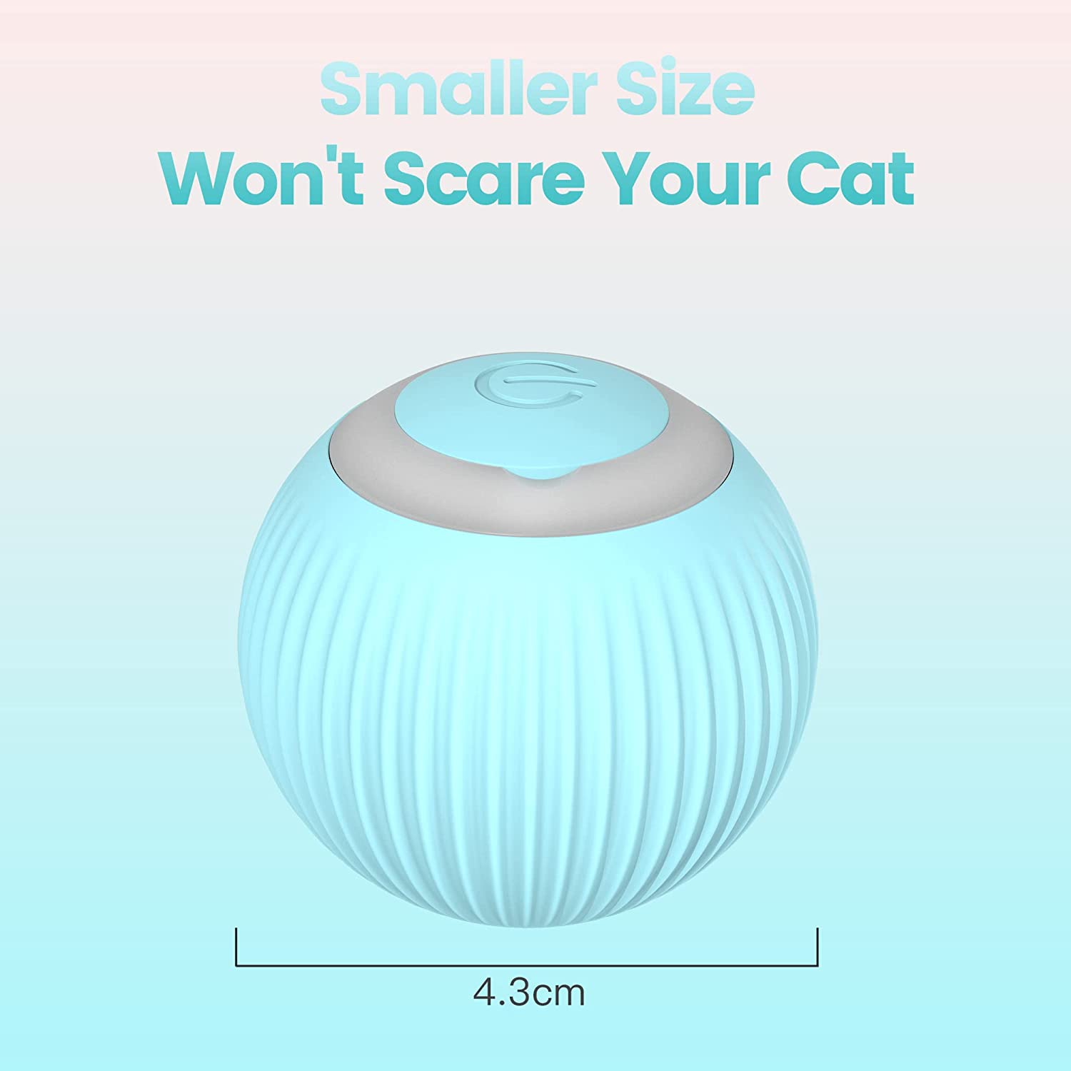 IOKHEIRA Cat Ball Interactive Cat Toys - USB Rechargeable, 360° Rotating with LED Light