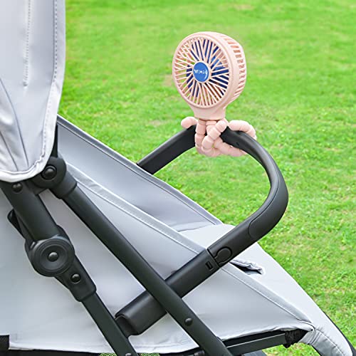 WiHoo Stroller Fan - 5200mAh Rechargeable Clip-On Fan for Baby Stroller, Car Seat, Crib, and Office