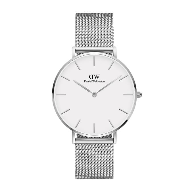 Classic Sterling Watch - Silver with White Dial (28mm/32mm/36mm)