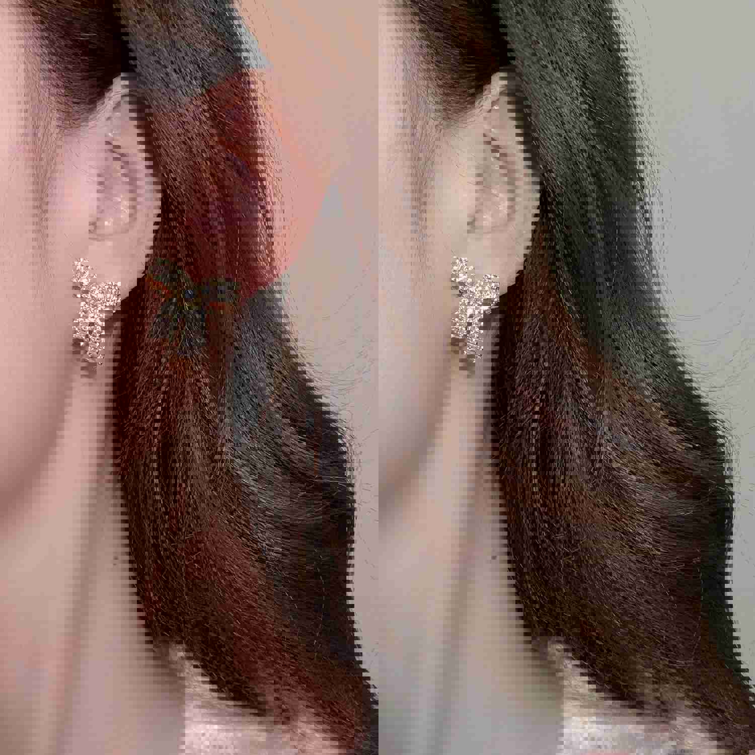 Elegant Women's Bowknot Stud Earrings - Cubic Zirconia Fashion Jewelry