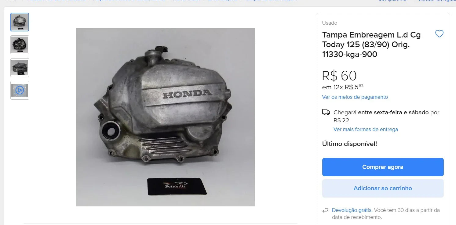 Original Honda Motorcycle Parts - Rear Wheel Hub, Clutch Cover & More (15 Items)