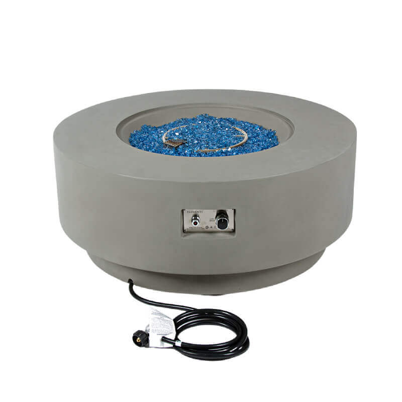 Elementi Plus Colosseo Round Concrete Gray Fire Pit Table - OFG414LG