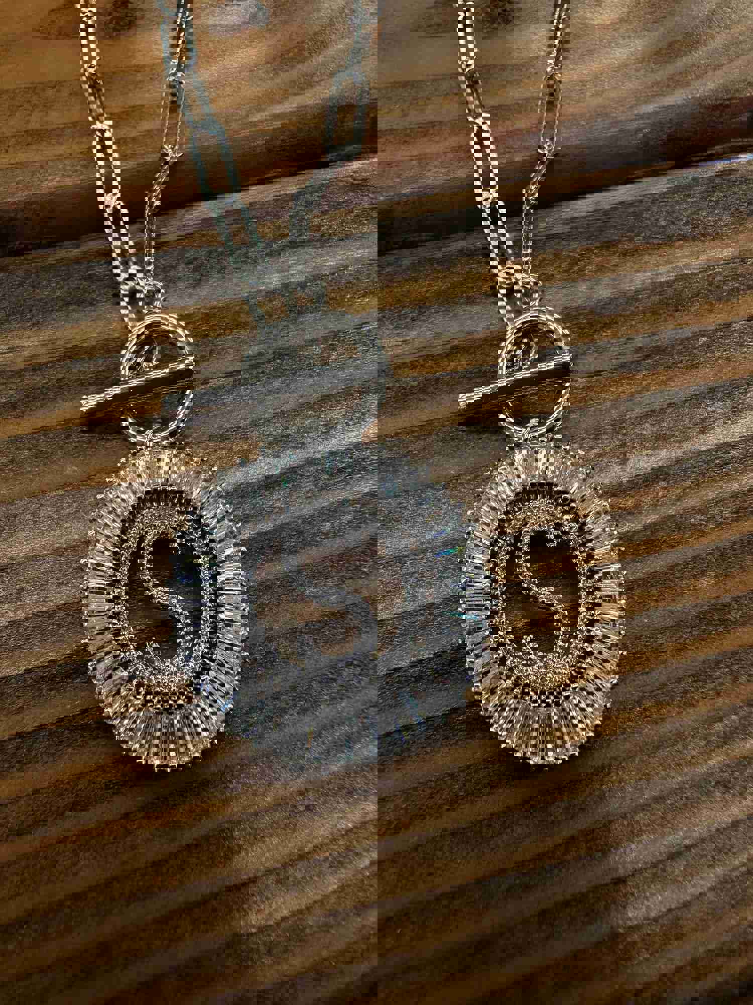 Paperclip Chain Radiant Initial Necklace S