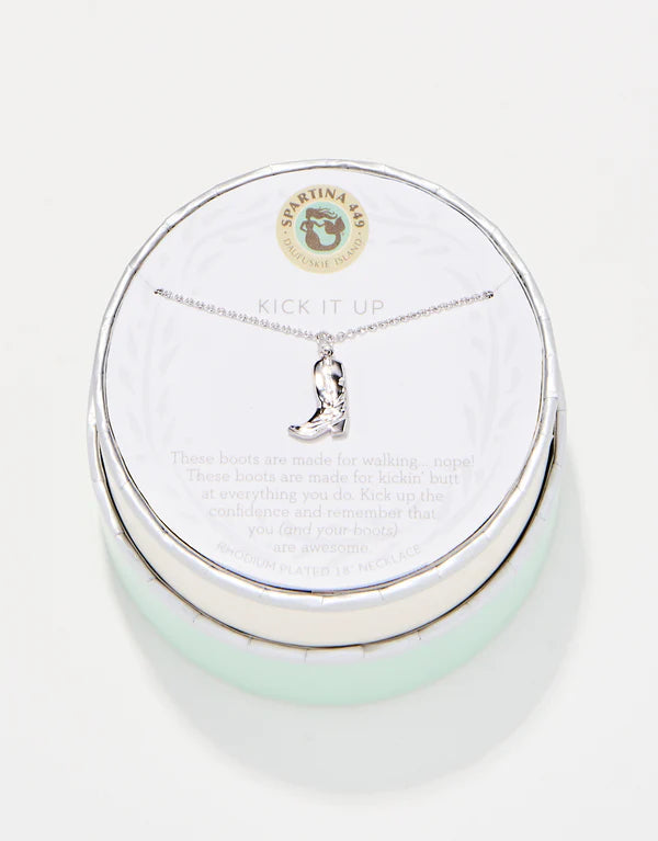 Sea La Vie Necklace Kick It Up/Cowgirl Boot - Silver