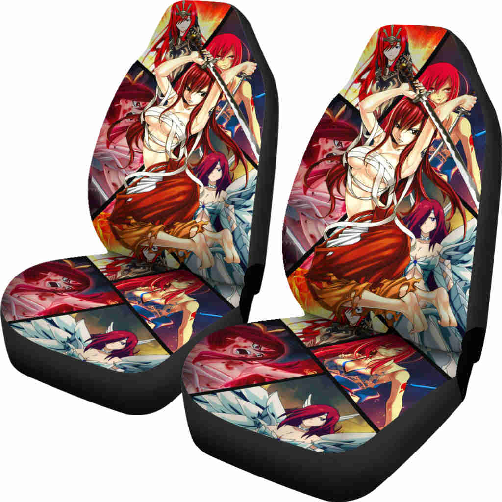 Erza Scarlet Fairy Tail Anime Car Seat Covers - Custom Made for Fans