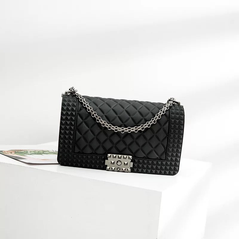 Spiked Jelly Handbags - Trendy Biker Style Clutch & Crossbody