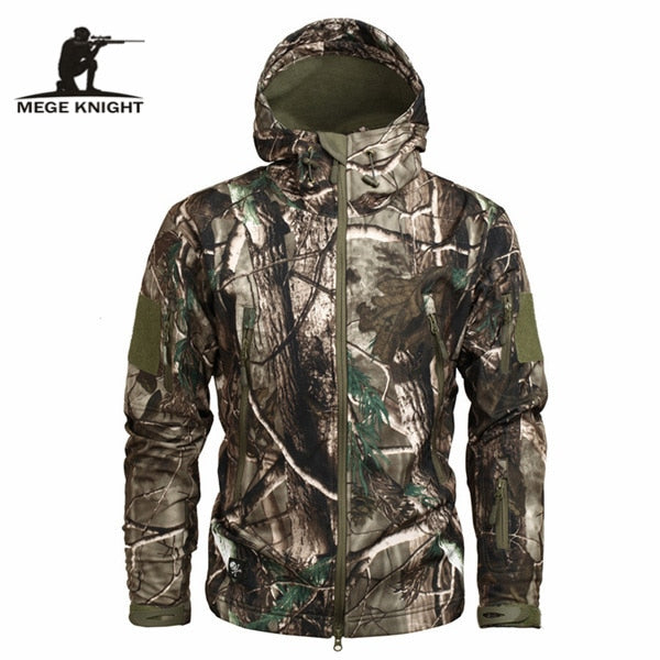 Mege Brand Men's Military Camouflage Fleece Jacket - Tactical Windbreaker