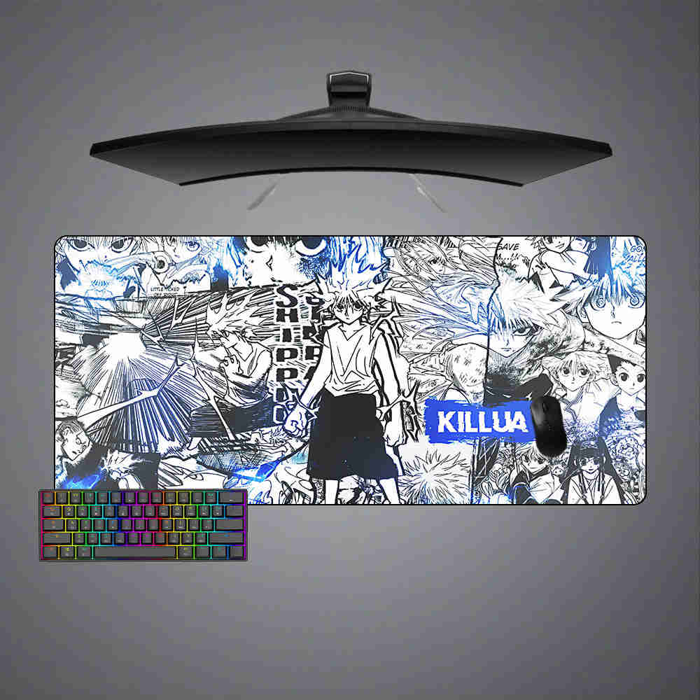 Killua Drawing Design Gaming Mouse Pad - M-XXL Size for Computer Desk