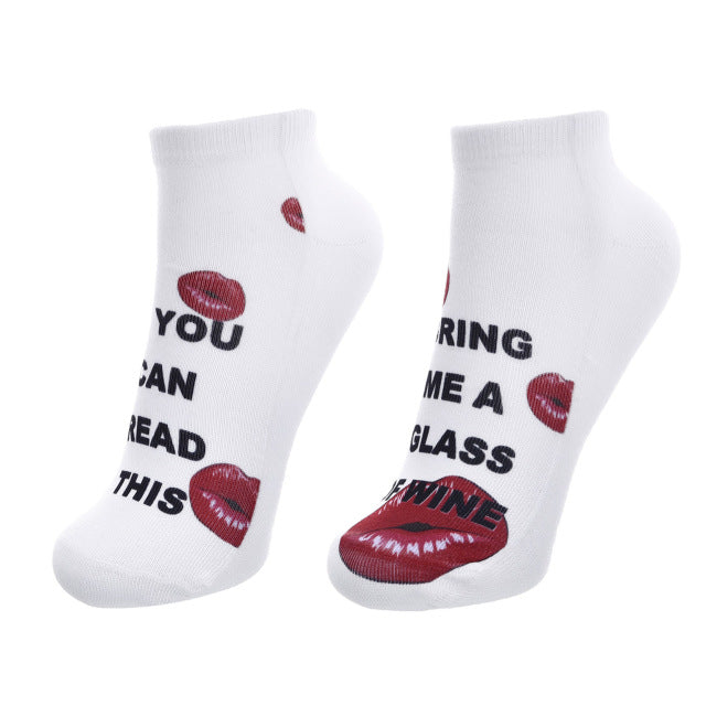 1 Pair IF YOU CAN READ THIS Funny White Low Cut Ankle Socks for Women & Men