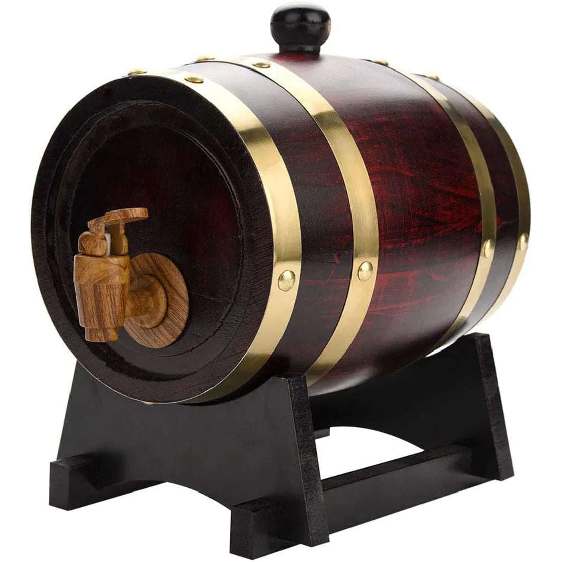 3L Wood Barrel Vintage Oak Beer Brewing Tools Tap Dispenser for Rum Pot Whisky Wine Bar Tools