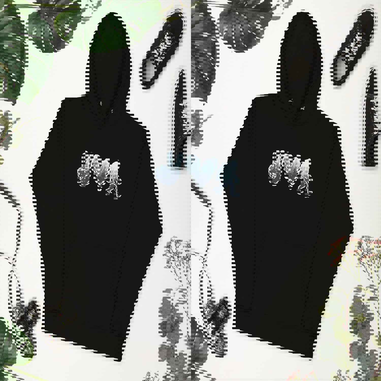 Peace Love Sasquatch Mountain Design Unisex Hoodie
