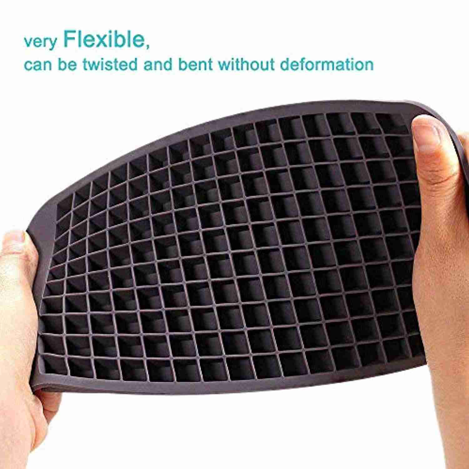 Heofean 3 Pcs FDA Approved Food Grade Silicone Ice Cube Trays with 160 Grids for Kitchen, Bar, and Party