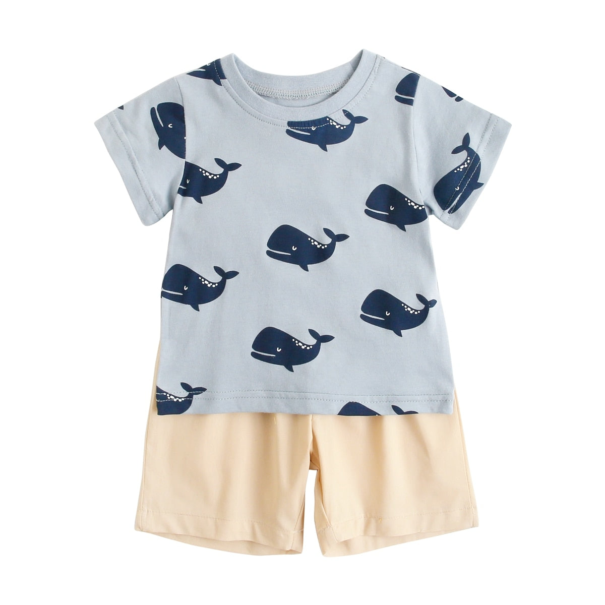 Cartoon Print Baby Boy 2pcs Casual Summer Clothing Sets