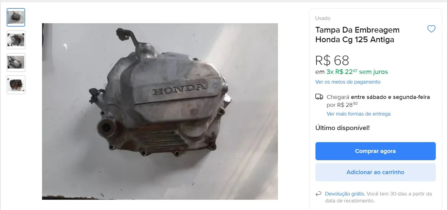 Original Honda Motorcycle Parts - Rear Wheel Hub, Clutch Cover & More (15 Items)