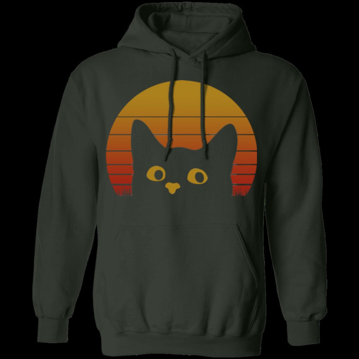 VINTAGE EIGHTIES STYLE CAT Pullover Hoodie - 8 oz Unisex Sweatshirt