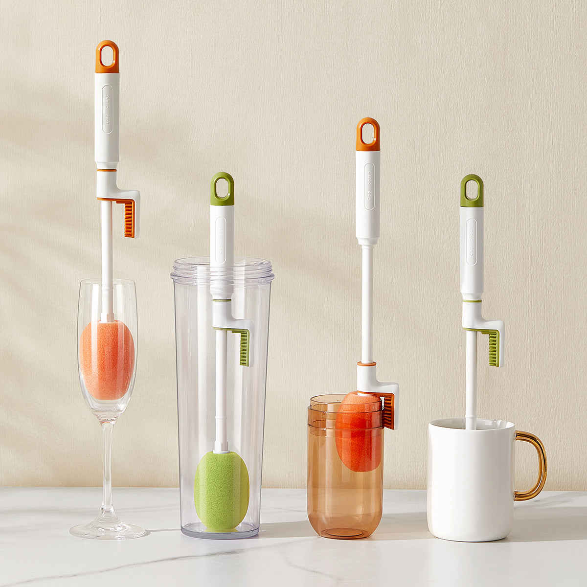 Long Handle Cup Brush for Bottle Cleaning - Kitchen Cleaning Gadget