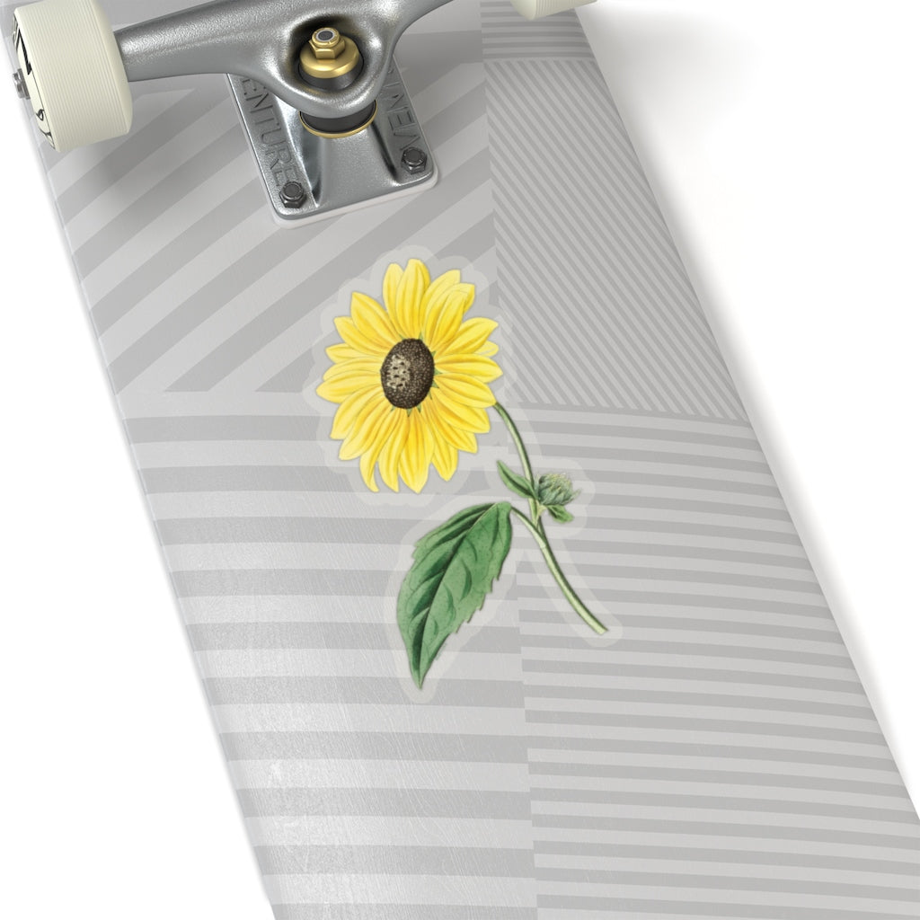 California Sunflower Decal - Nature Bloom Stem Floral Yellow Vinyl Sticker for Laptop, Waterbottle, Tumbler, Car Bumper, Wall