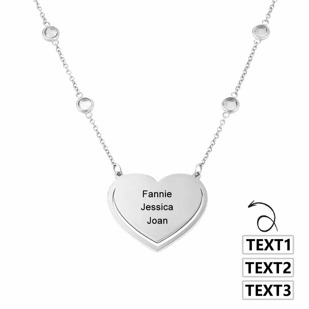 Custom Text Heart-shaped Necklace Personalized Silver Name Necklace Jewelry Design for Mother's Day Gift
