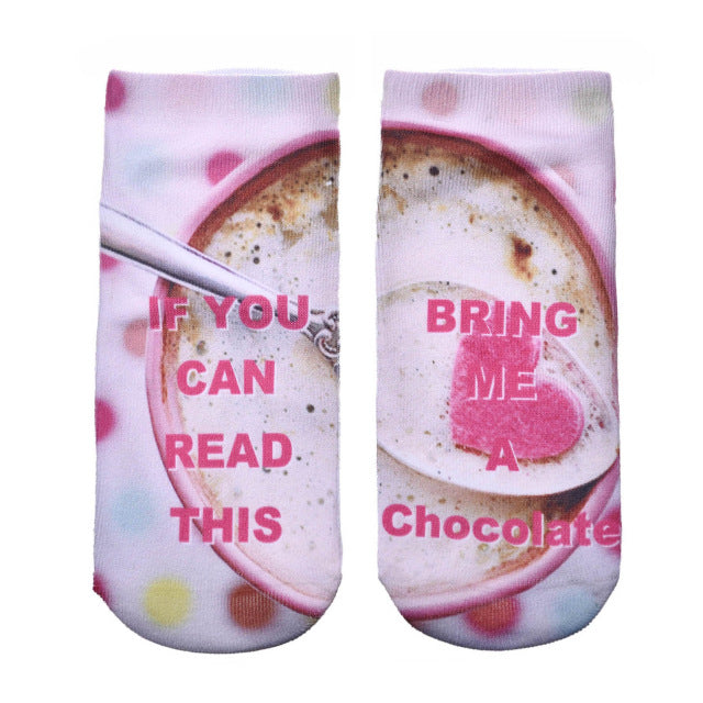 1 Pair IF YOU CAN READ THIS Funny White Low Cut Ankle Socks for Women & Men