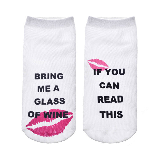 1 Pair IF YOU CAN READ THIS Funny White Low Cut Ankle Socks for Women & Men