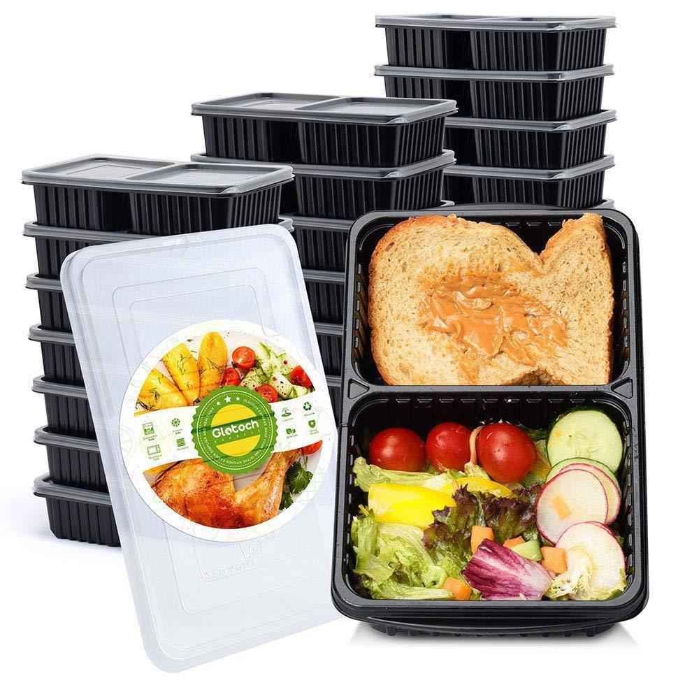 Glotoch Meal Prep Containers - 32oz Single Compartment with Lids, Microwave, Freezer & Dishwasher Safe (10-Pack)