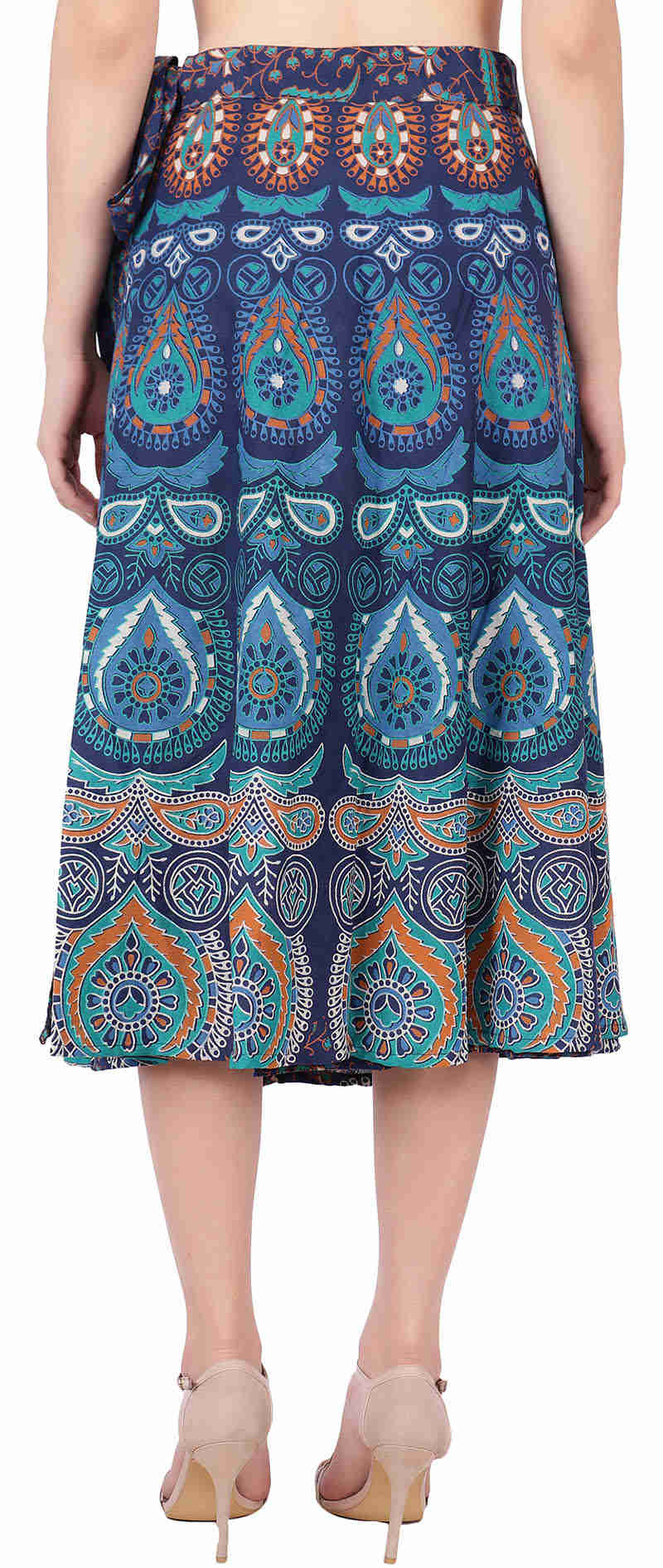 India Long Skirt Womens Cotton Ethnic Indian Clothing (Blue, One Size)