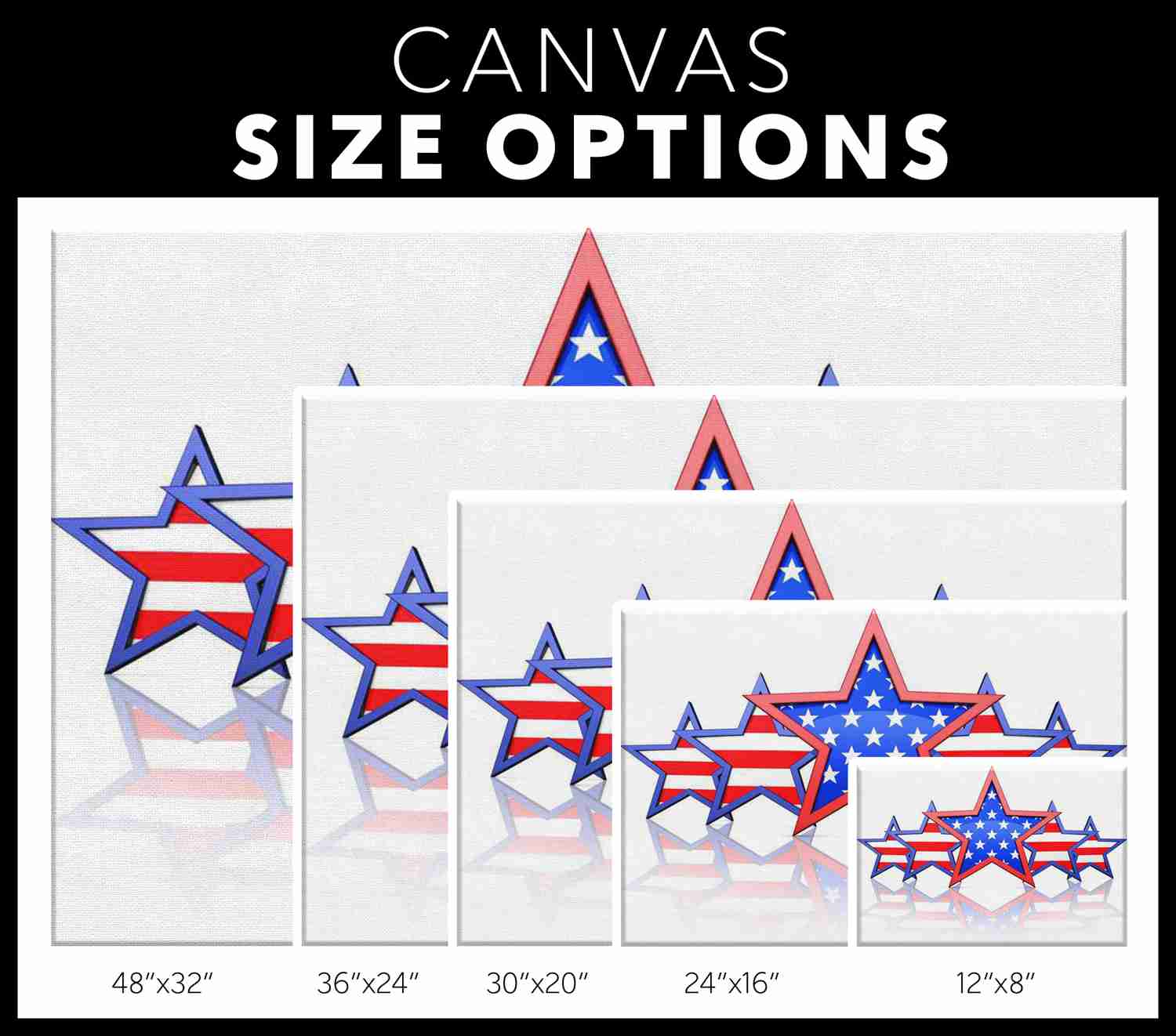 MULTISTAR STARS & STRIPES - Premium Canvas Art Print