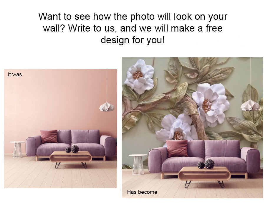 Magnolia Peel and Stick Wall Mural - Floral Self Adhesive Wallpaper