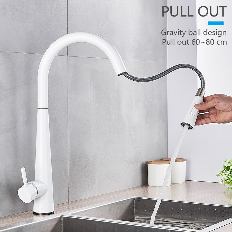 MIRODEMI® Smart Sensor Kitchen Faucet Mixer in White/Matte Black/Brushed Nickel