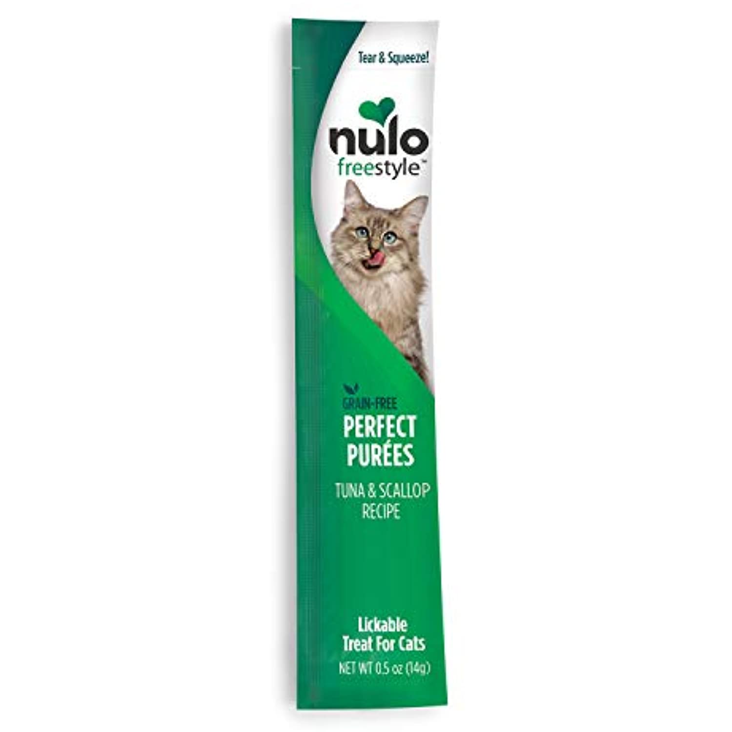 Nulo Freestyle Perfect Purees - Tuna & Scallop Recipe - Premium Cat Treats, 6 Pouches