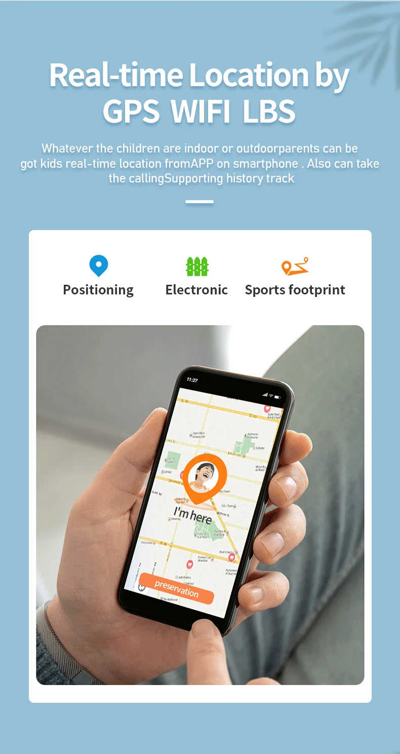 VALDUS 4G WIFI LBS GPS Location 1.85 Large Screen Kid Smartwatch with 800mAH Battery