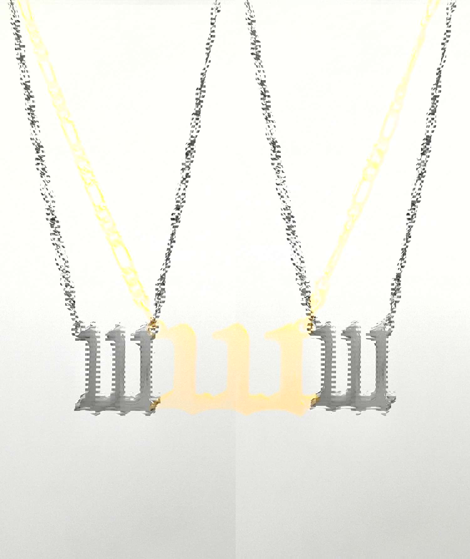 Gold Filled Angel Number Necklace with Engraved Spiritual Message