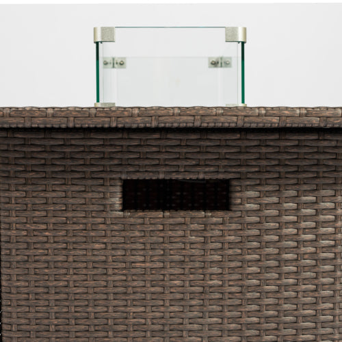 44 Inch Rectangle Fire Pit Table with 50,000 BTU, Brown
