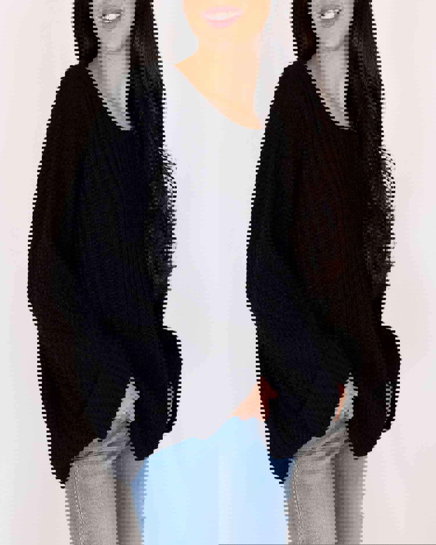 Ledger Chunky Knit Sweater - Black