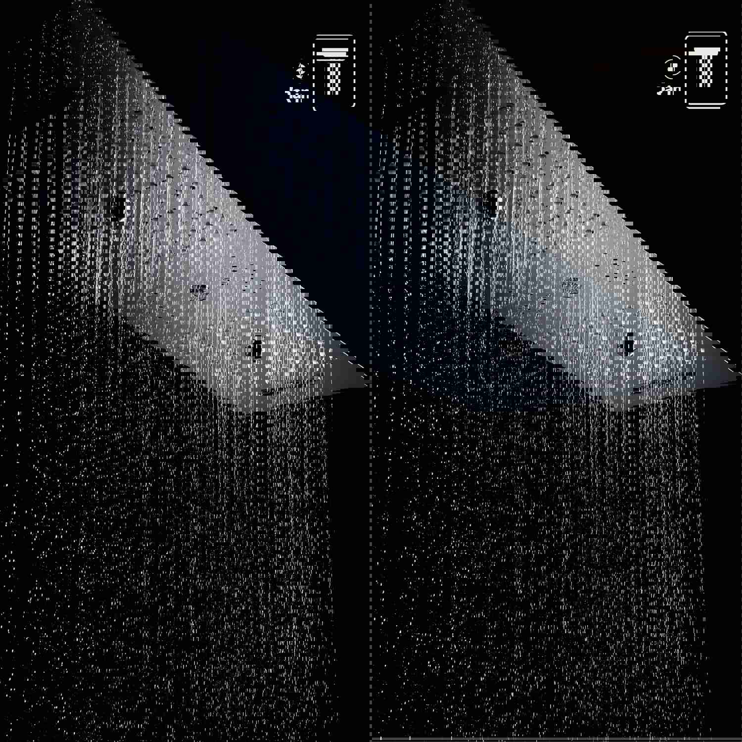 EDEN CHROME | Luxury 36 Inches Complete LED Music Shower Set with Multiple Spray Functions