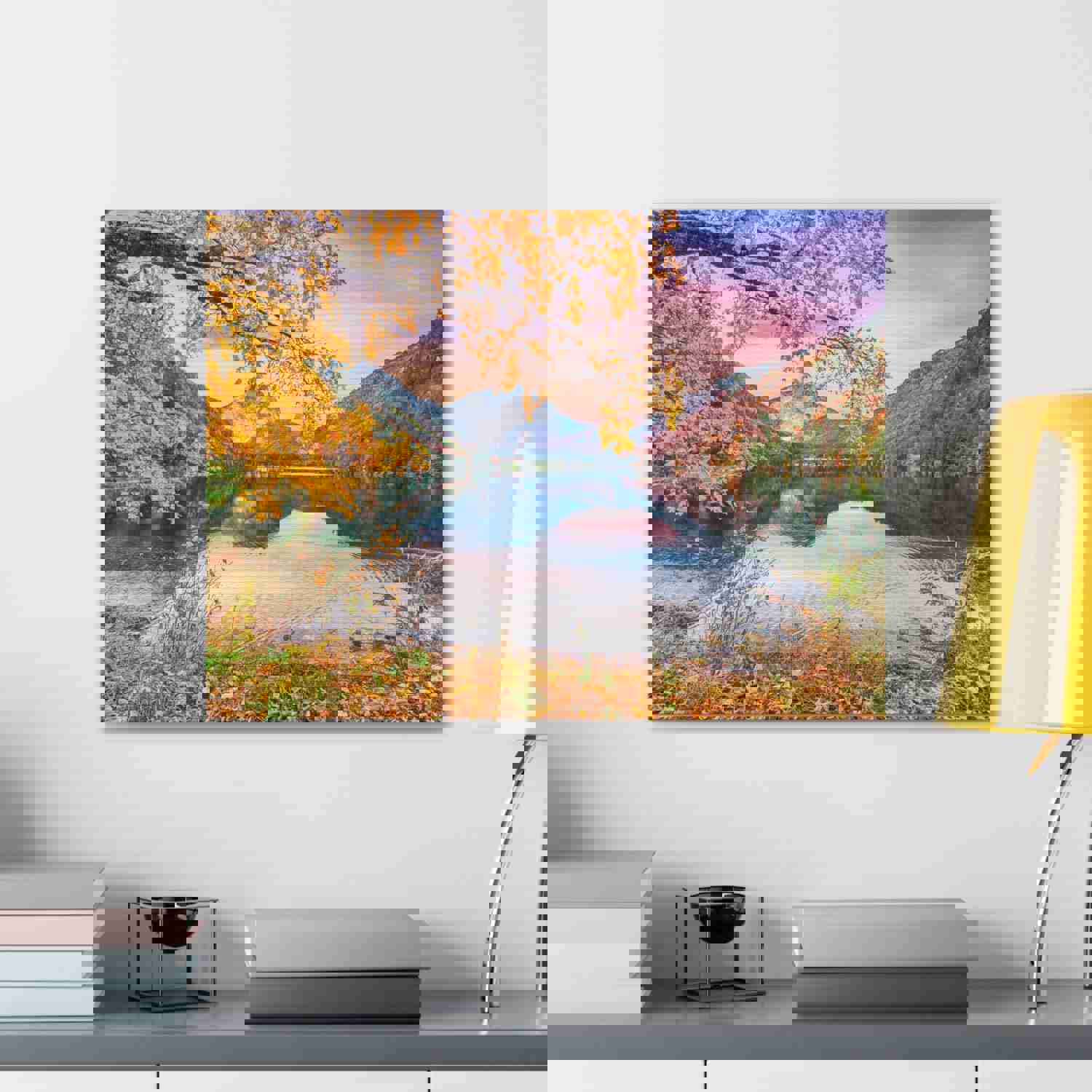 Stunning Autumn Scene Forest Floral Nature Photography Canvas Wall Art