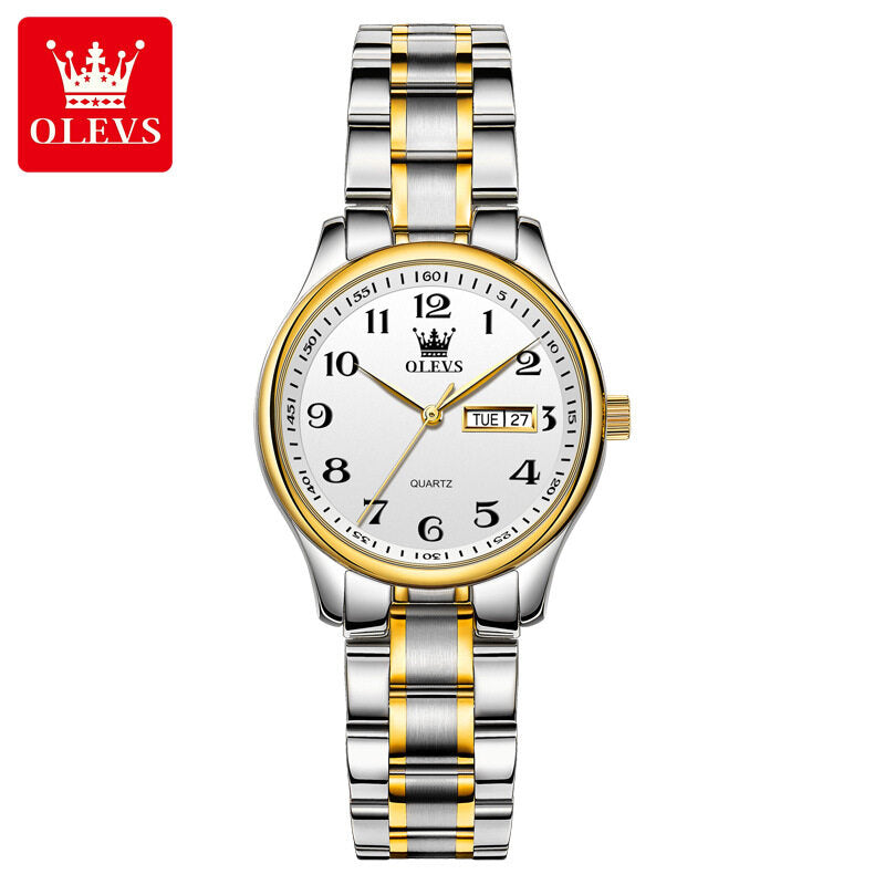 OLEVS 5567 Fashion Waterproof Steel Strap Calendar Business Quartz Casual Watch for Men and Women