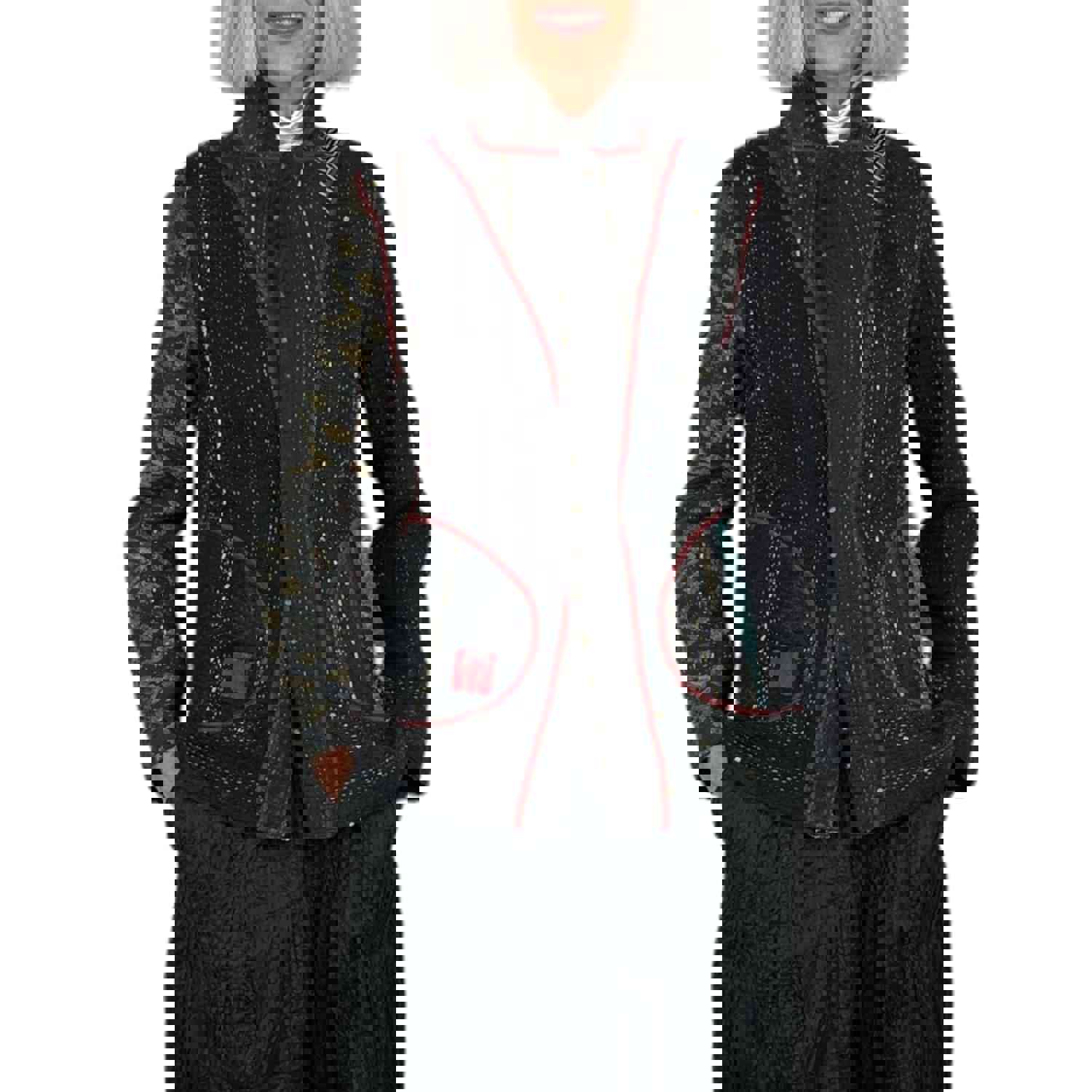 STRIPE RALLIS SIMPLE JACKET - Reversible Classic Fit with Vintage Sari Fabric