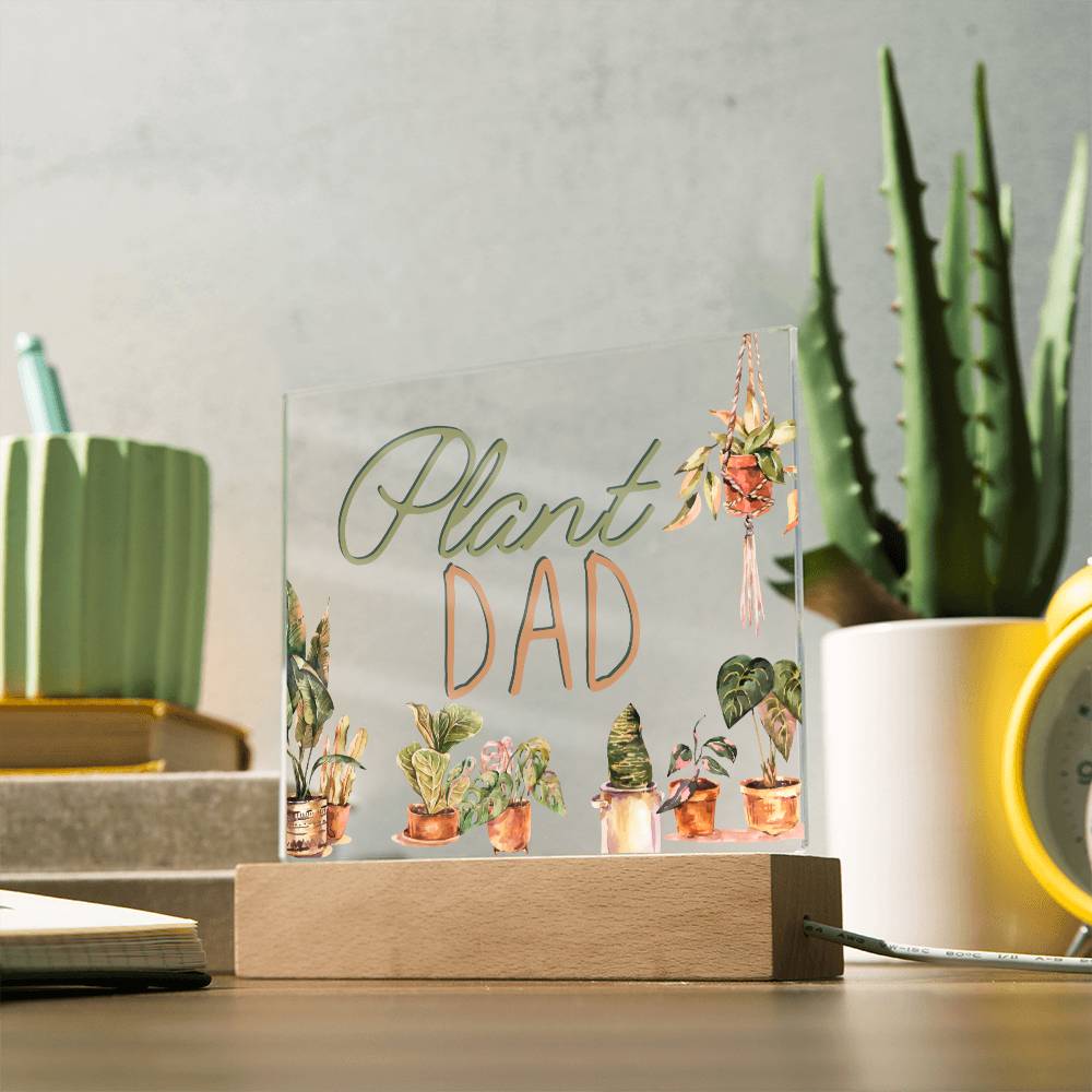 Funny Plant Acrylic LED Night Light - Indoor Garden Decor - Perfect Gift for Plant Lovers