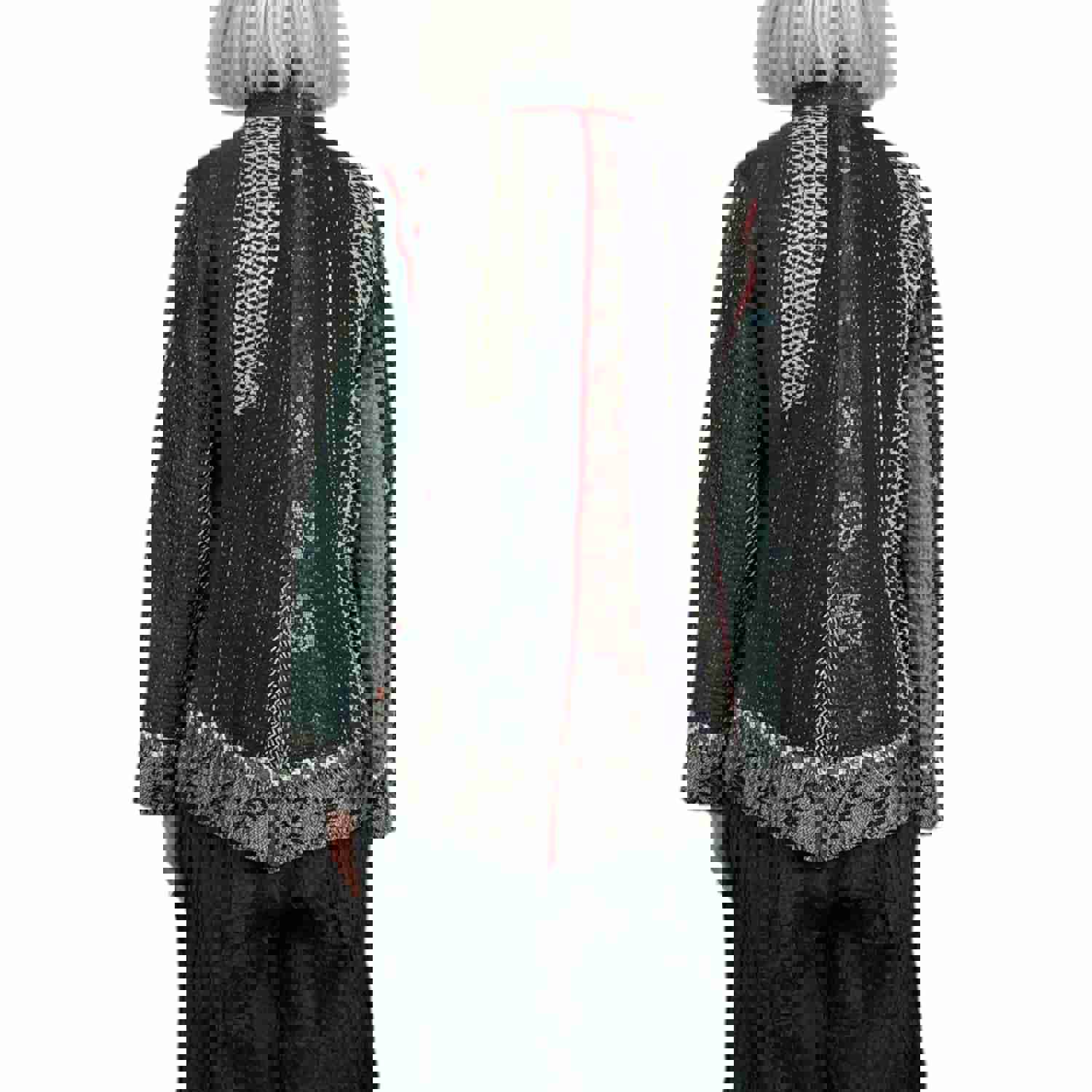 STRIPE RALLIS SIMPLE JACKET - Reversible Classic Fit with Vintage Sari Fabric