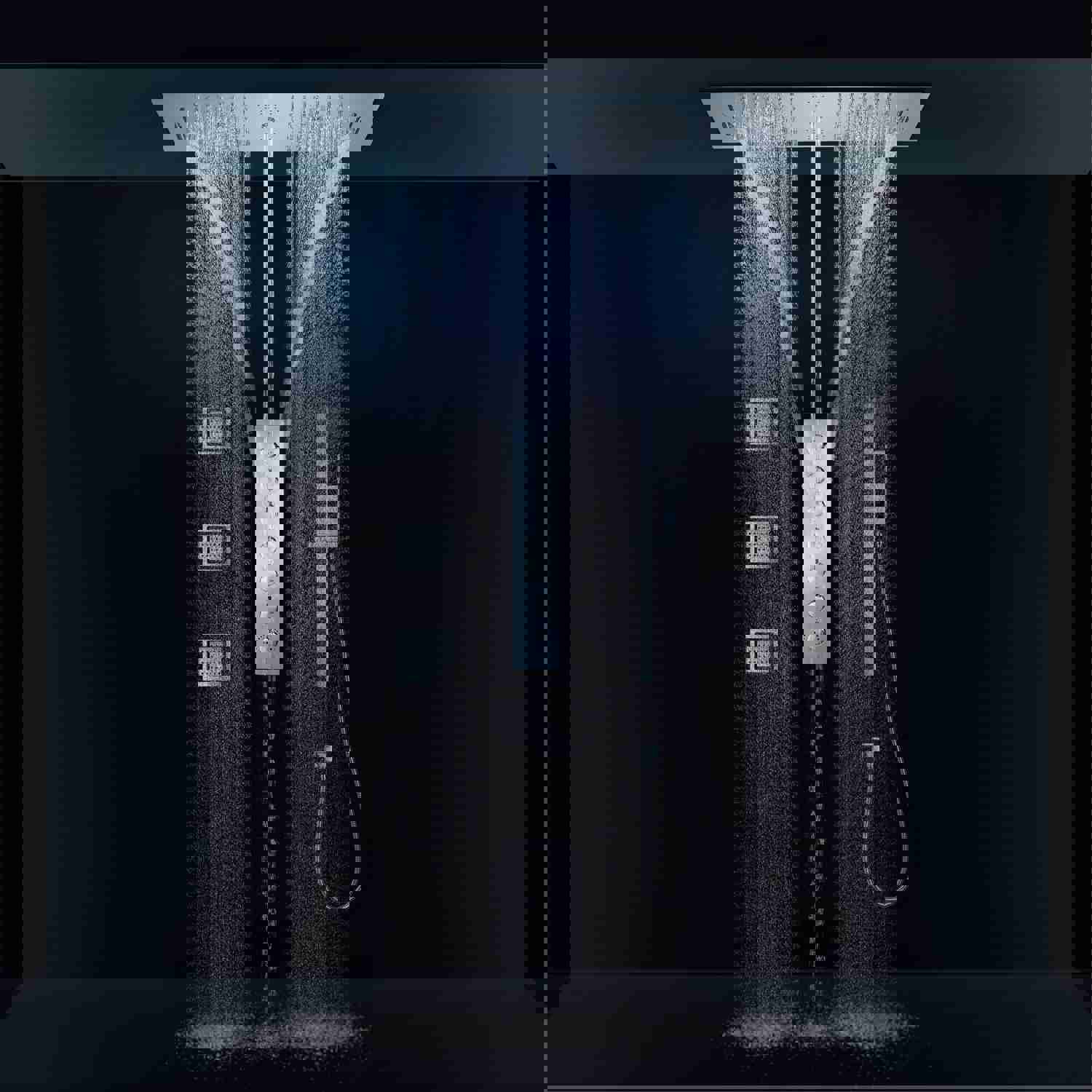 EDEN CHROME | Luxury 36 Inches Complete LED Music Shower Set with Multiple Spray Functions