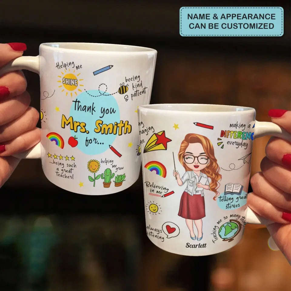 Personalized Custom White Mug - Perfect Gift for Teachers, Birthday, and Special Occasions