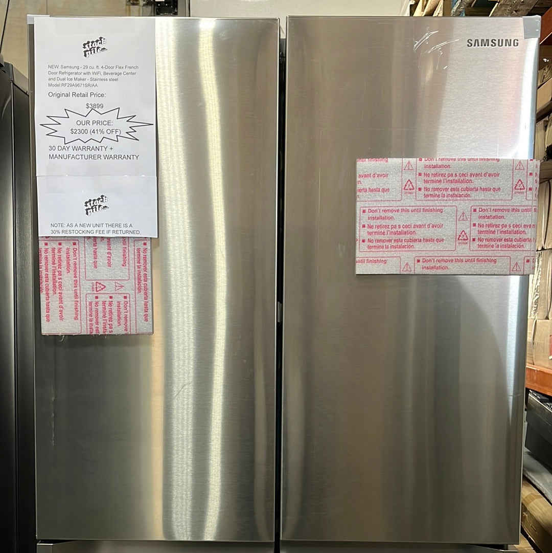 Samsung 29 cu. ft. 4-Door Flex French Door Refrigerator with WiFi, Beverage Center and Dual Ice Maker - Stainless Steel
