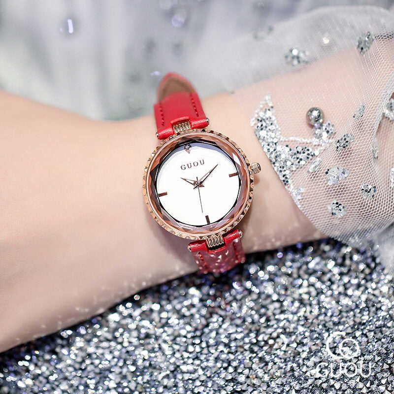 Guou 6014 Women's Watch Casual Waterproof Fashion Korean Style Trendy Simple Elegant Net Red Watch