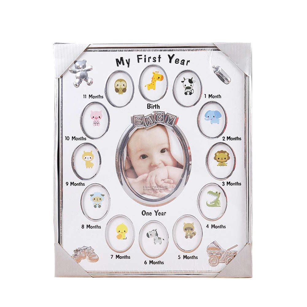 Baby's First Year Picture Photo Frame - Newborn Baby Shower Gift
