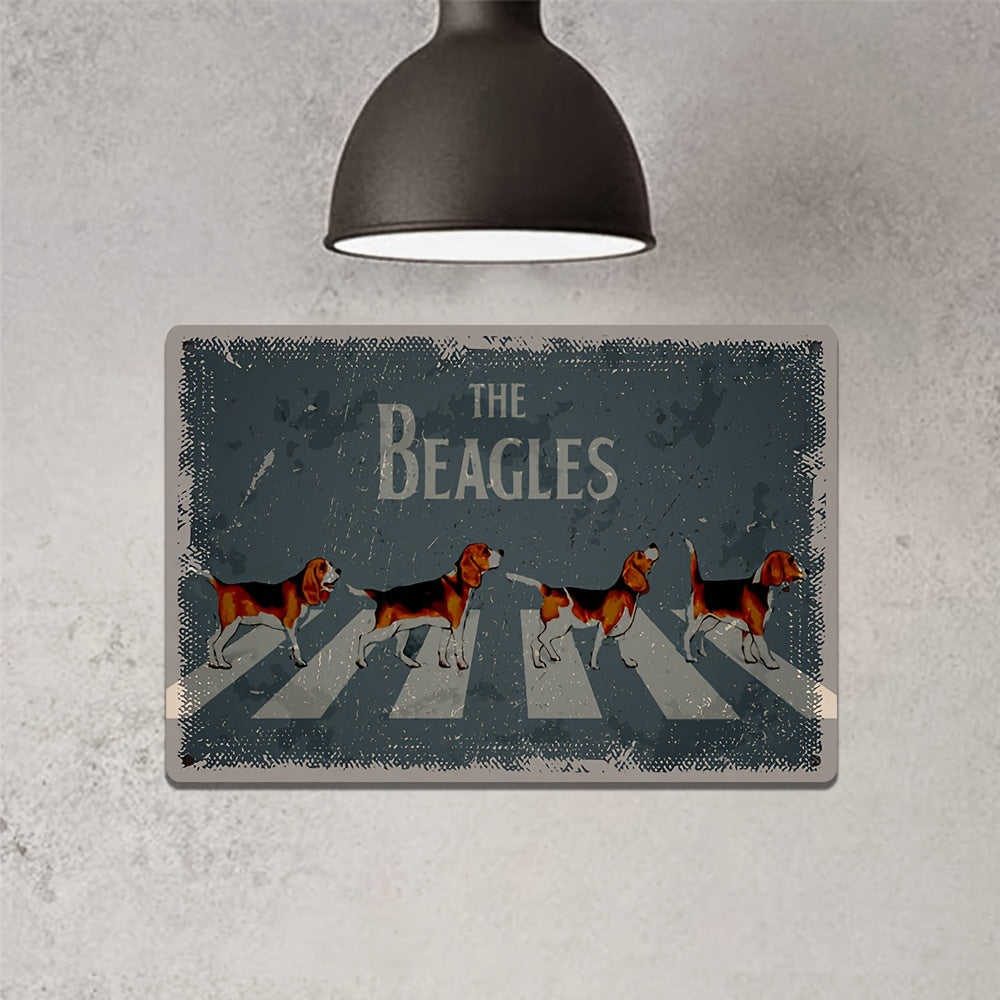 1pc THE BEAGLES Vintage Metal Tin Sign (20cm x 30cm) - Waterproof & Dustproof Wall Art Decor