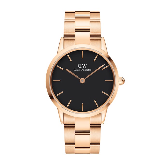 The Iconic Link Watch 28mm/32mm/36mm - Rose Gold - Black Dial